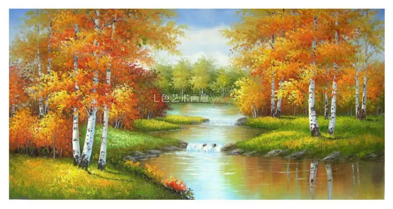 bouleau paysages peinture à l'huile de la forêt de vente