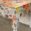 plastic transparent printed with flakes table cover roll tablecloth