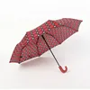 2018 shaoxing new big spot printing J handle auto open stock umbrella three folding umbrella