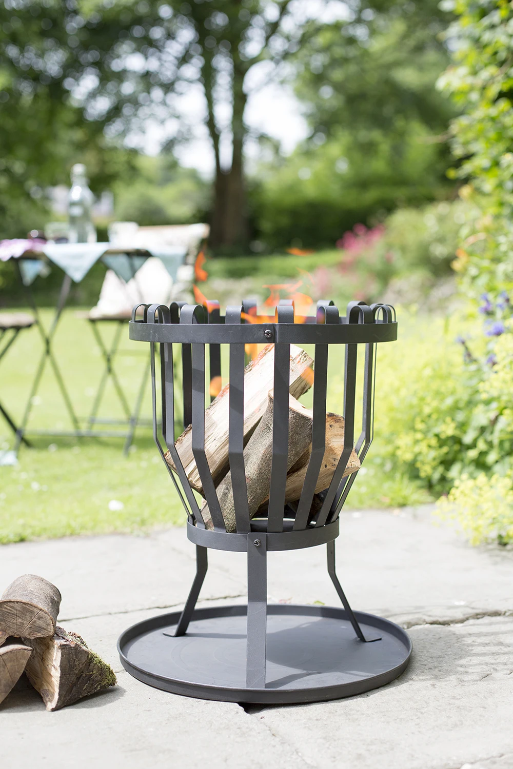 Round Steel Firewood Basket Korean Charcoal Bbq Japanese Fire Pit Buy