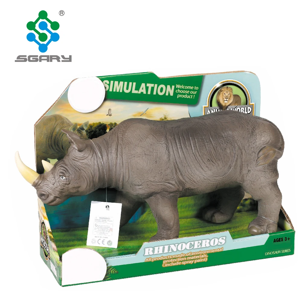 Rinoceronte Suave Decoración Animal Juguetes Pvc EDHY9Ie2W