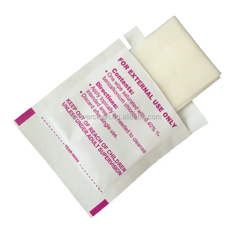 Benzalkonium Chloride Disinfecting Antiseptic Towelette Wipes