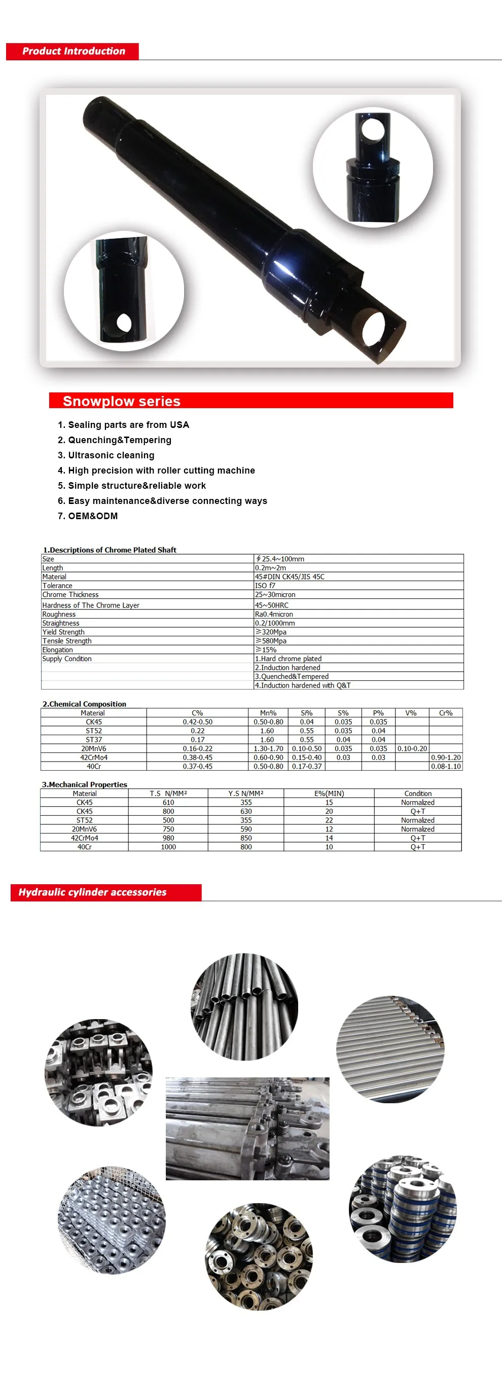 Modern Design Cab Lift Hydraulic Cylinder Wg9925824014 For Snowplow