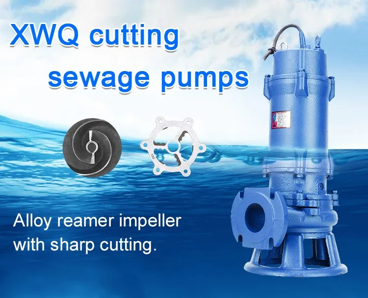20hp High Efficiency Non Clog Sludge Pump With Cutting Knives