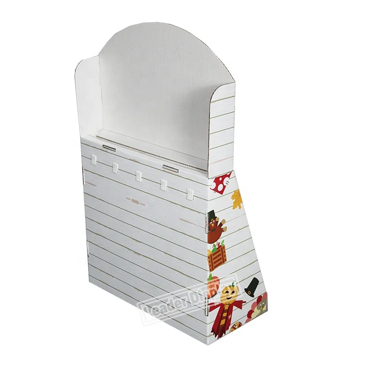 point of sale cardboard jewelry cosmetic ice cream perfume hooks pegboard counter top display