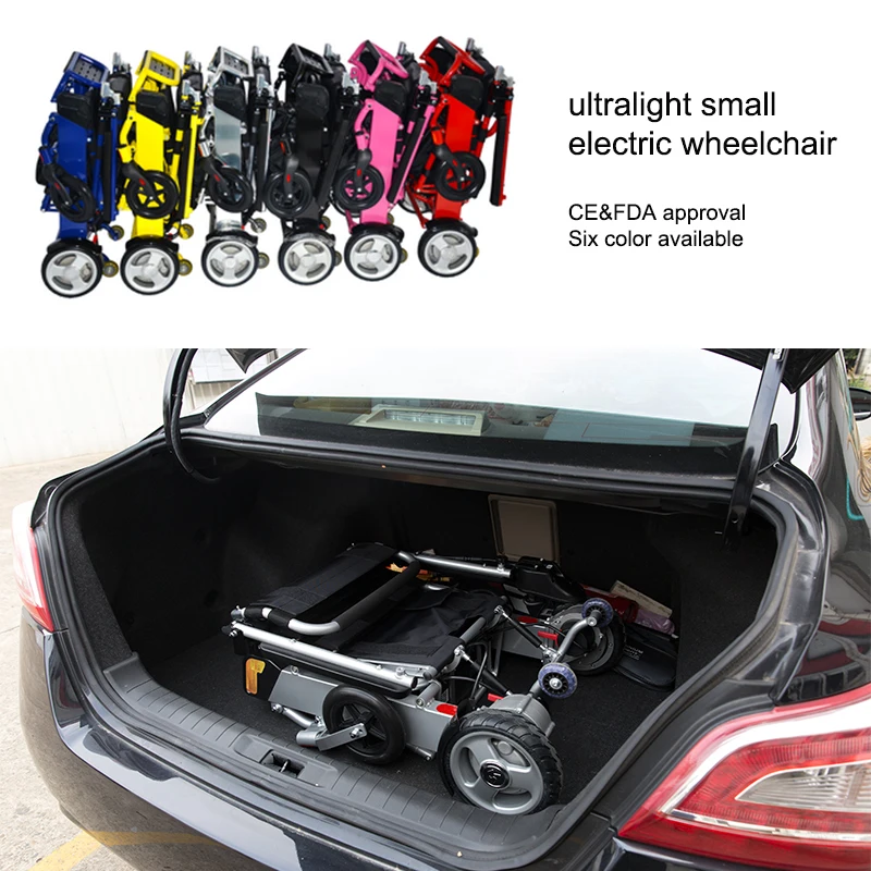 Free Shipping Lightweight 20kg Medical Electric Folding Wheelchair