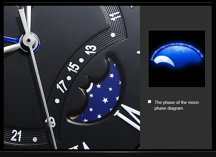 Automatic mechanical watch Fashion stainless steel watch waterproof multifunctional business men's watch