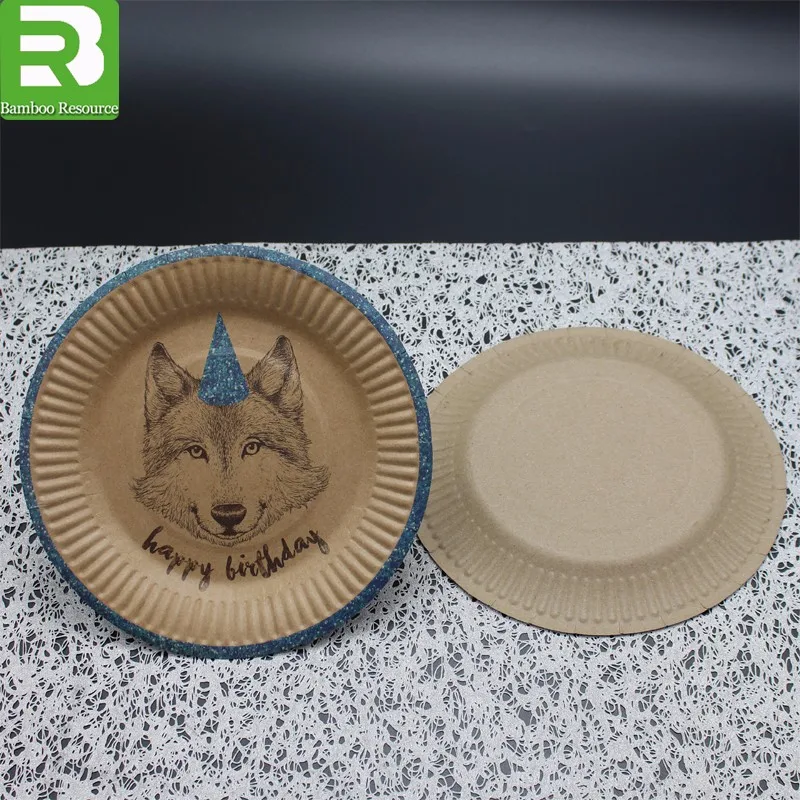 Disposable Custom Printed Round Kraft Paper Plates Buy Kraft Paper