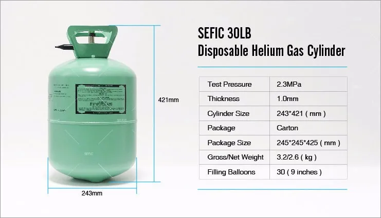 Helium Tank Size Chart