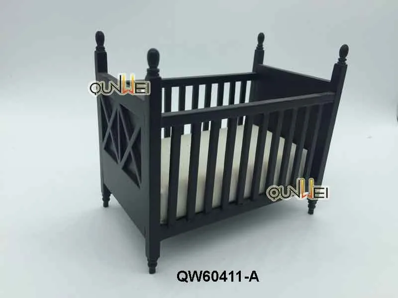 1:12 Dollhouse Miniature Baby Cradle Rocking Bed Nursery Crib Bedroom Furniture