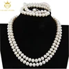 Female beautiful classic bracelet ring necklace design indian bridal pearl jewelry sets
