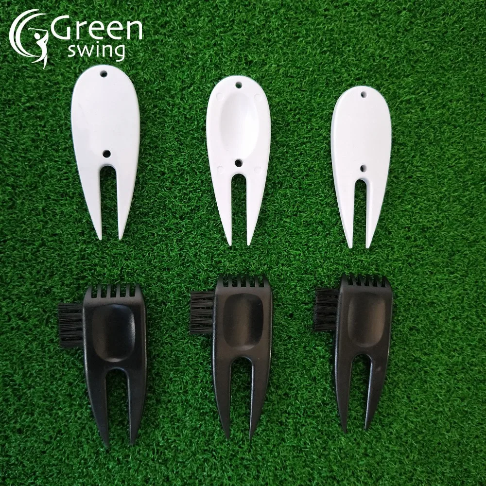 Factory Customized 2in1 Plastic Golf Divot Repair Tool With Cleaning Brush Buy Golf Divot