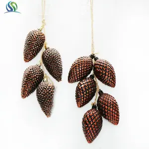 wholesale christmas tree decorations hanging pine cones ornament