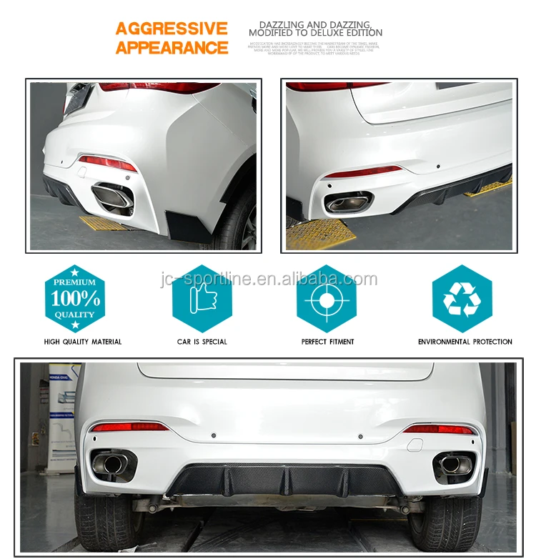 F16 Carbon Fiber Rear Diffuser For Bmw X6 Msport 35i 50i M Sport 1517