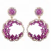 Manufacturer Wholesale Custom Trendy Women Jewellery Ruby Setting Lady Earing