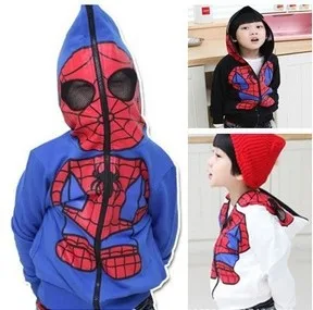 new 2014 coats and jackets for children baby boy spider man coats children outerwear boy hoodies