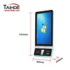 Wall mounted smart touch screen self order terminal kiosk display with camera thermal printer in shopping mall hotel lobby