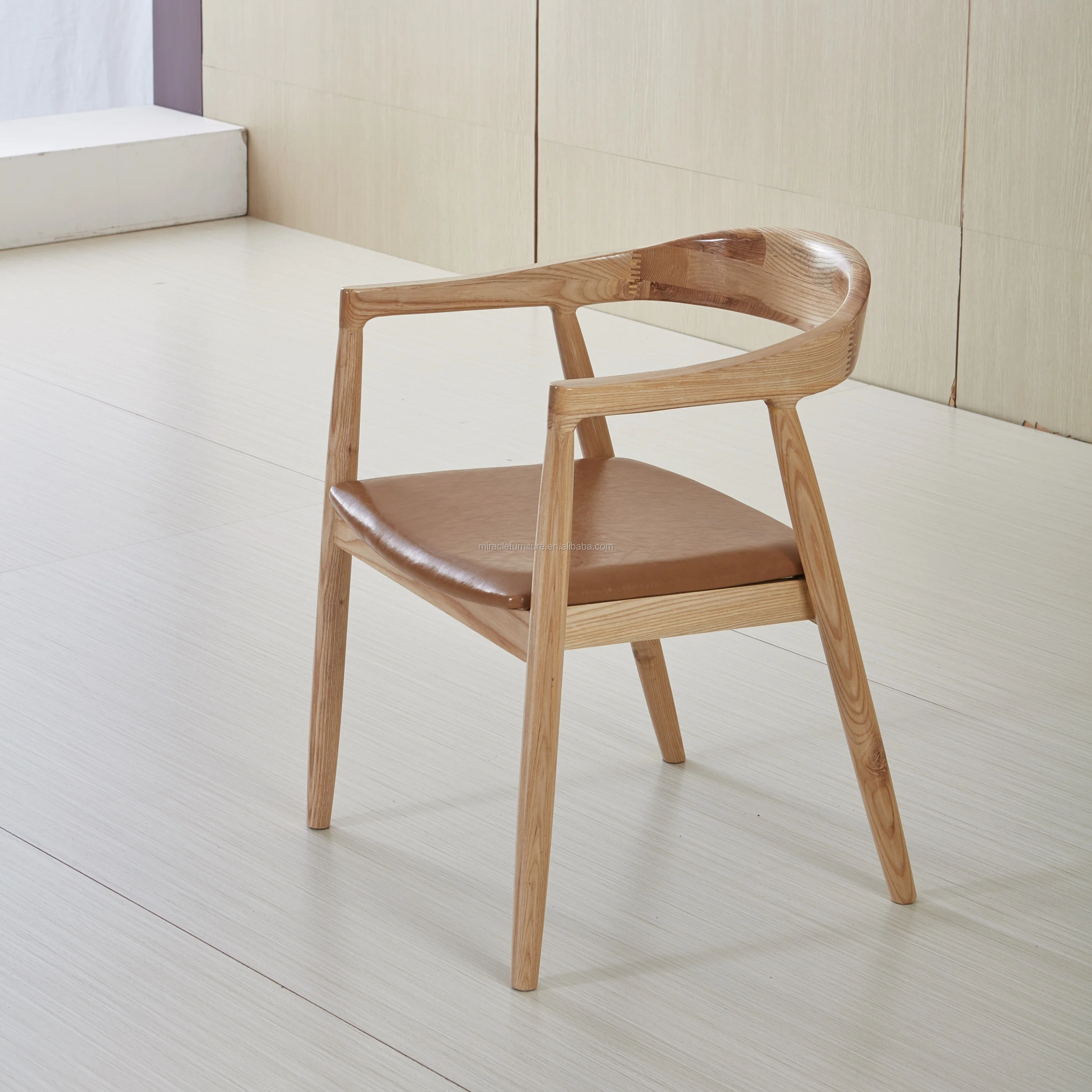 Nordic Solid Wood Comfortable Restaurant Dining Chair With Arms - Buy ...