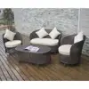 Fashion 4pcs poly rattan sofa set modern garden art furniture