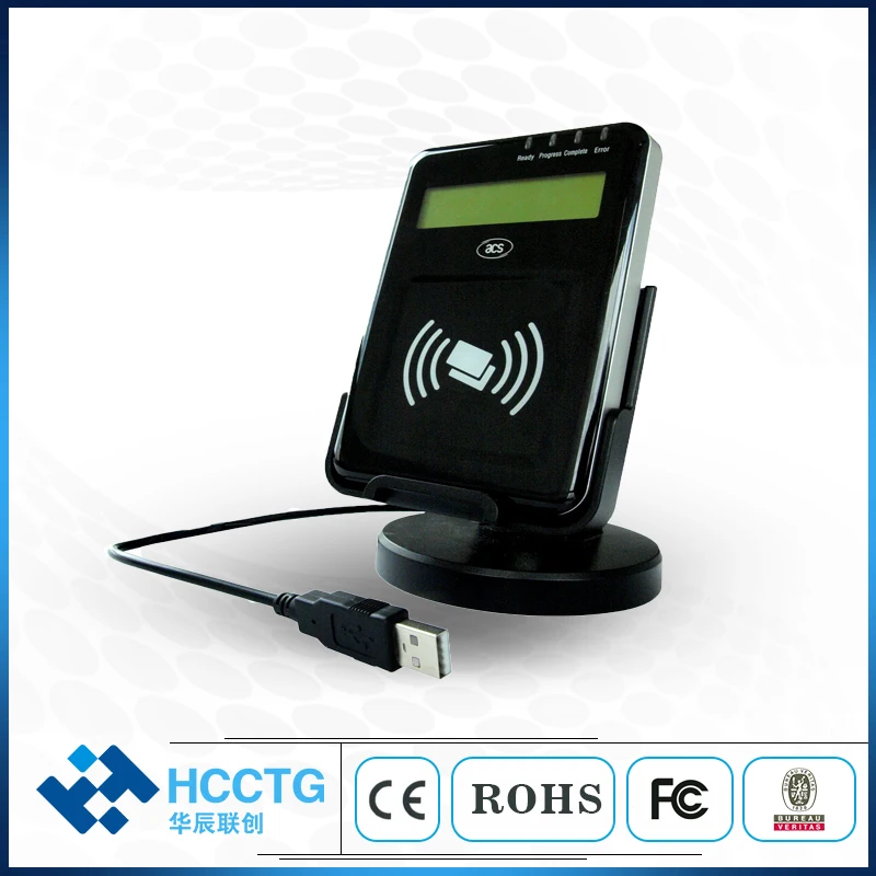 ISO1443 PC SC Compliant Contactless USB NFC Reader With LCD Smart Card Reader ACR1222L