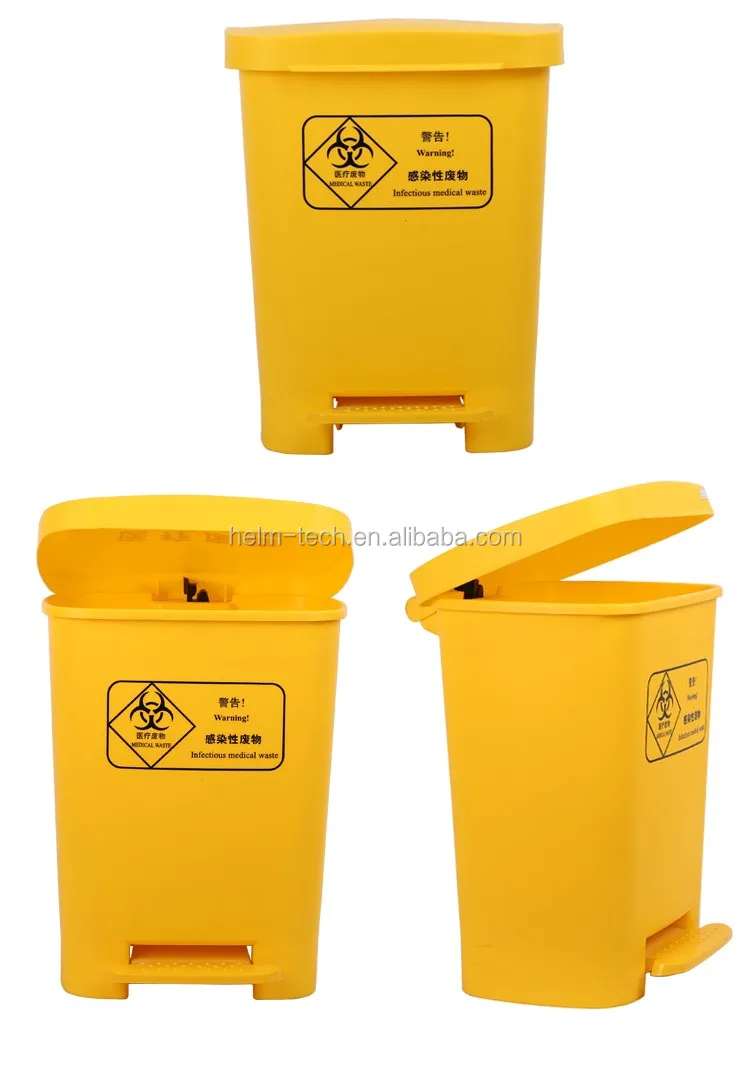 30l Yellow Color Plastic Medical Waste Bin With Wheel Buy Plastic Waste Bin,Plastic Medical