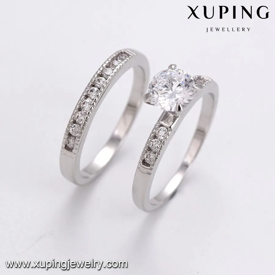 13482 Xuping White Gold Ring Design For Couples,Couple Ring Saudi Arabia White Gold Wedding Ring