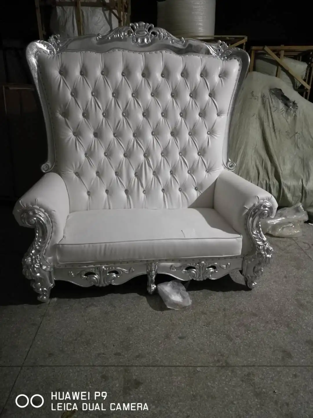 classical high back two seater king throne wedding chair