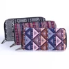 China wholesale nationality canvas 100% nylon lining zip colorful wallets