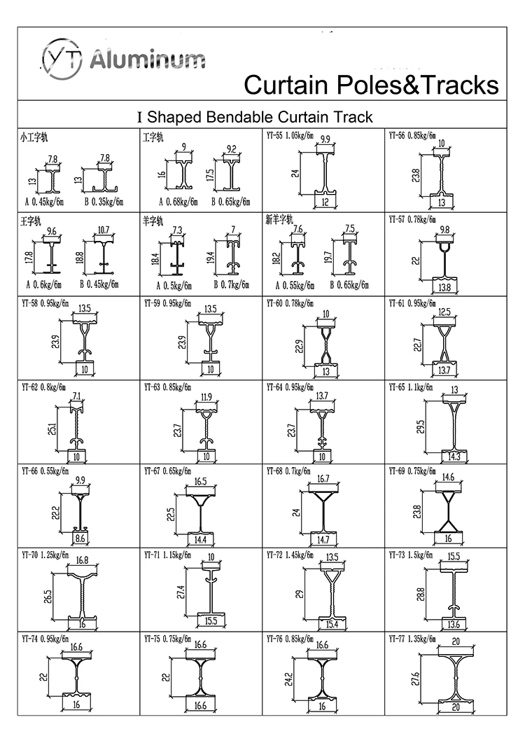 75 I SHAPED  CURTAIN TRACK