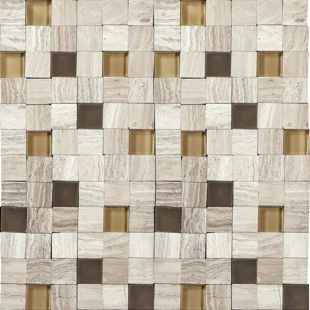 ISO-9001 natural marble stone mosaic TV background tile