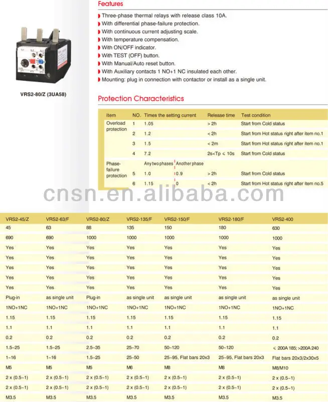 3UA54 3UA series thermal relay / thermal overload relay / hot relay