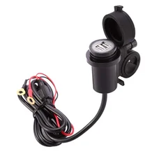 Мотоцикл Usb зарядное устройство, 5 В 2A USB станция Водонепроницаемый двойной 2 USB розетка зарядное устройство адаптер питания для автомобиля лодка мотоцикл