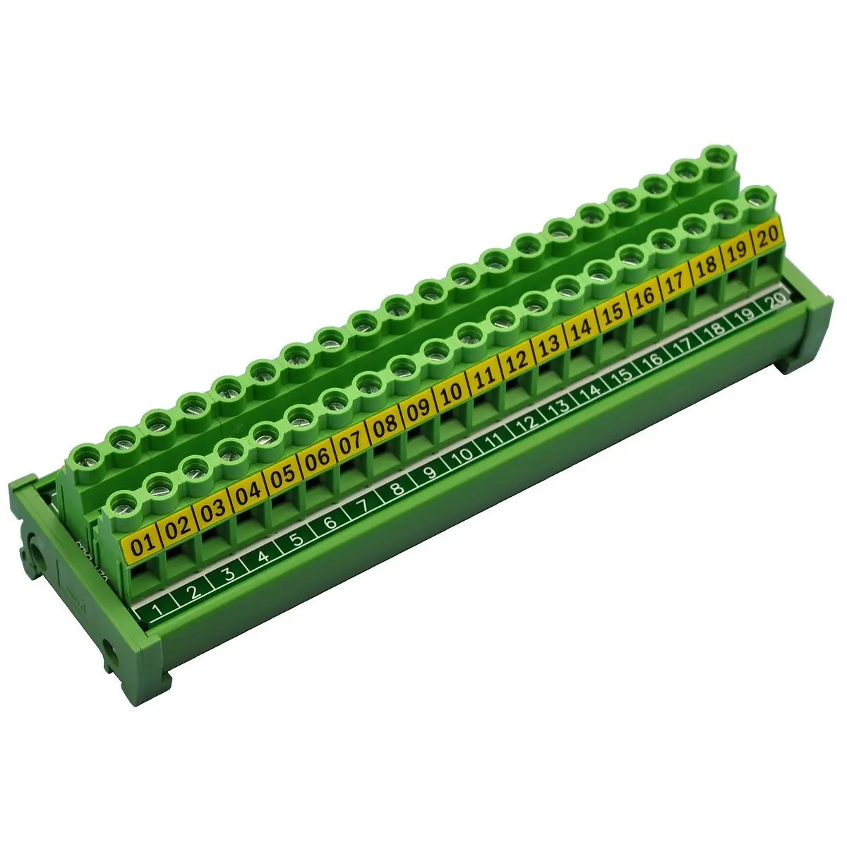 Electronics-Salon DIN Rail Mount 20 Position 30A/300V Screw Terminal Block Distribution Module.