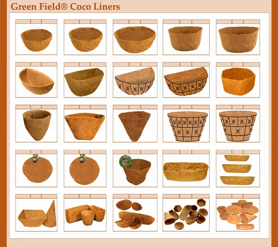 Green Field Coco Mat Hanging Baskets Liner Green Field Coco Mat Hanging Baskets Liner