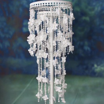 Metal Crystal Wedding Backdrop Road Lead Pillars White Flower Metal Crystal Wedding Backdrop Road Lead Pillars White Flower Stand 0 95m For Walkway Decoration