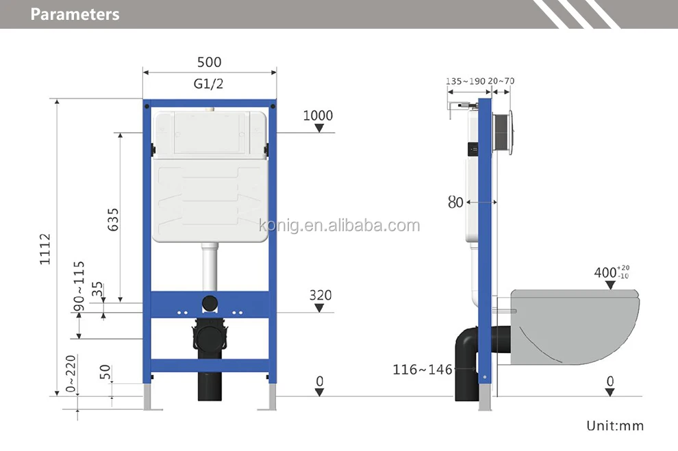 Bathroom quick install durable concealed flush tank, View concealed