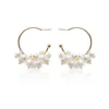 2019 New Design 925 Sterling Silver Baroque Multi-layer Round Loop Pearl Earring Retro Geometric Fresh Water Pearl Stud Earrings