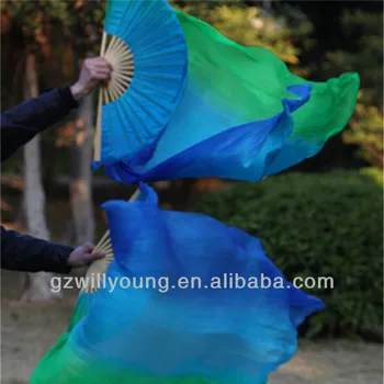 Vertikal Warna Biru Turquoise Hijau Selubung Kipas Tari Perut 100 Sutra Nyata 1 8 M Buy Sutra Cina Perut Fan Kerudung Perut Tari Kipas Sutra