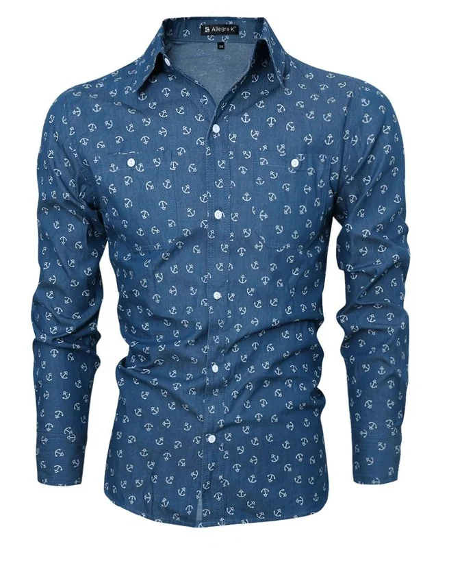 camisas de anclas para hombre