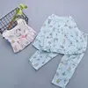 clothing kids girl pajamas cartoon pattern printed lovely sleepwear cotton pyjamas