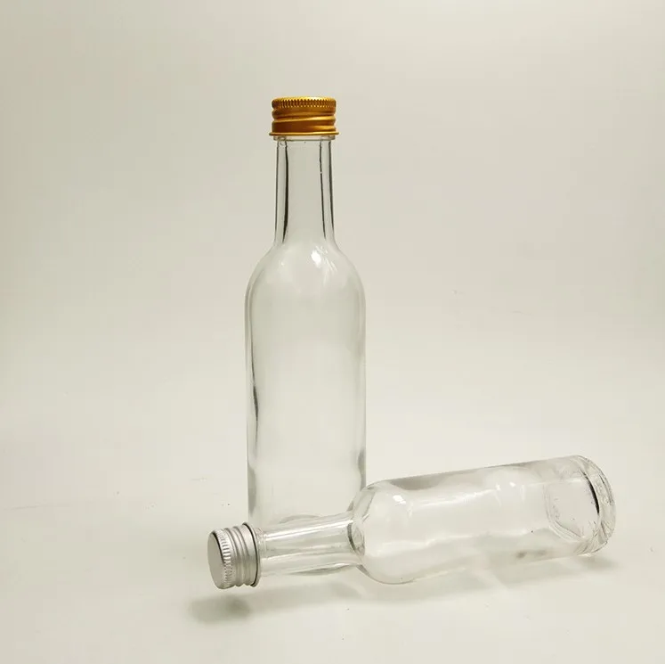 High Quality Clear 50ml Mini Liquor Glass Bottle Alcohol Glass Bottle