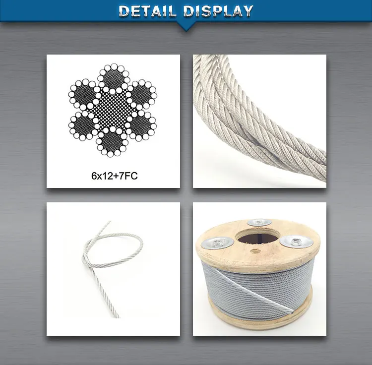 China Produce Good Quality 6x12+7fc 10mm Steel Wire Rope Hs Code 731210