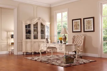 Cly French Baroque Style White Office Bookcase Antique Royal Cly French Baroque Style White Office Bookcase Antique Royal Wooden Carving Executive Bookshelf