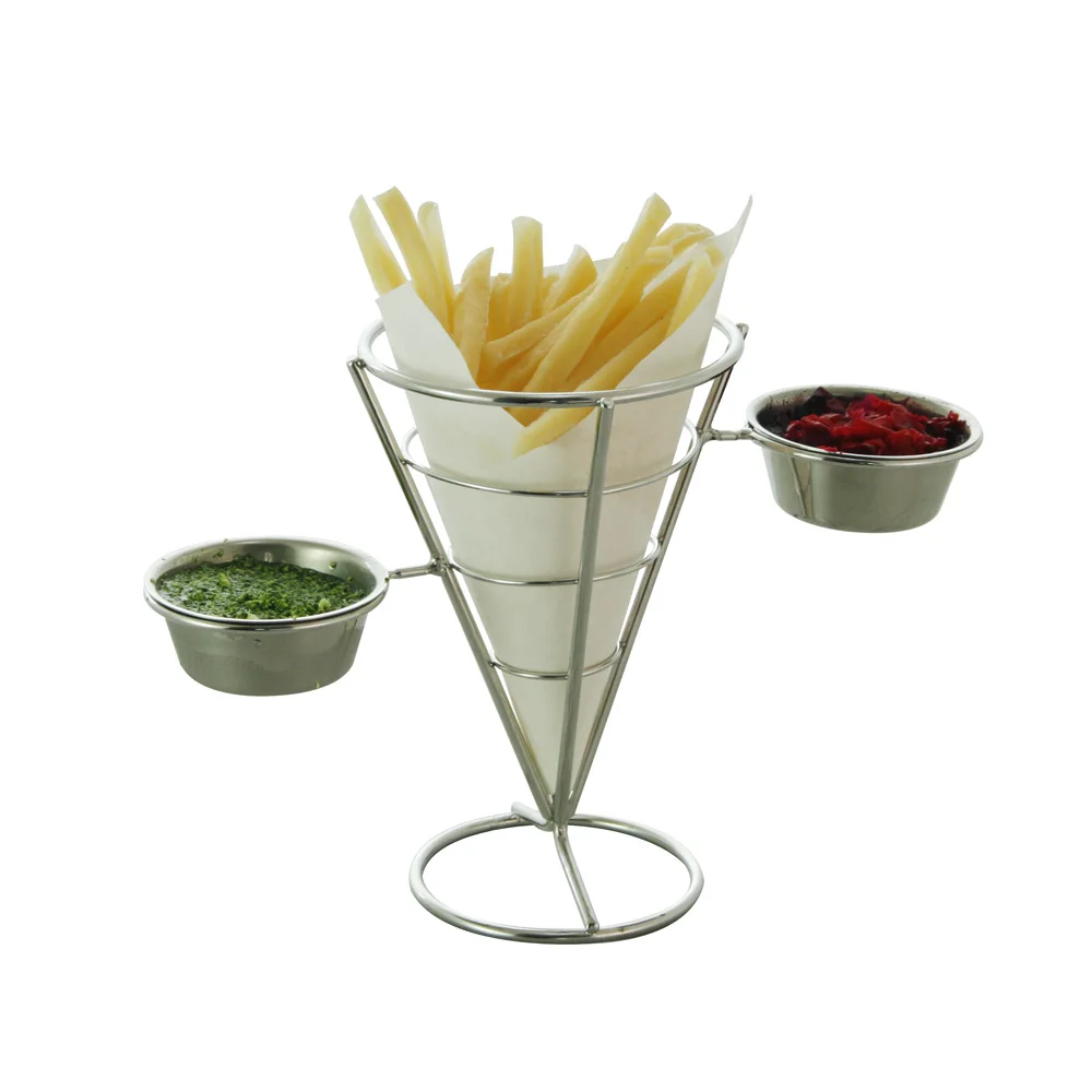 Stainless Steel French Fry Stand Cone Basket Fries Holder Buy Food Cone Holder,French Fry