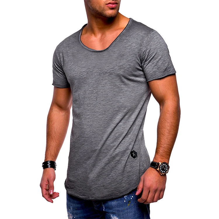 Simple Men's Solid Color Oversize Cotton T Shirt - Buy 65 Polyester 35 ...