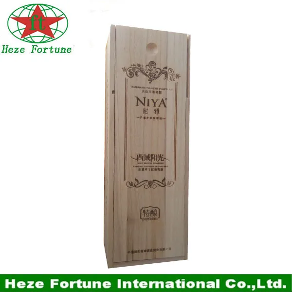 Wooden wine single bottle gift box for sale