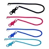Giveaway 20 inches plastic long spring bungee cable lobster shape carabiner loop clip elastic spiral coil lanyard cord key chain