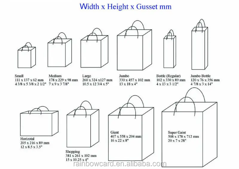 Paper Bag Sizes Iucn Water 1532