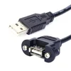 A Male to Female with Screw nut locking USB 2.0 Panel Mount Extension Cable
