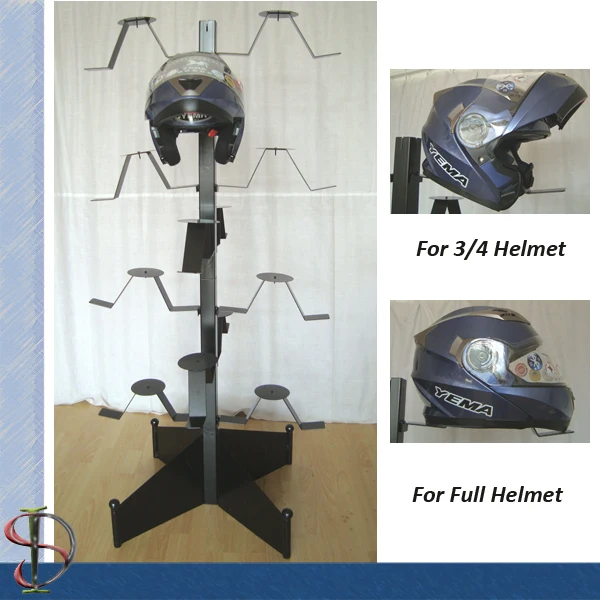Helmet Pop Display Rack Metal Display Stand 2 Sides Helmet Display Rack